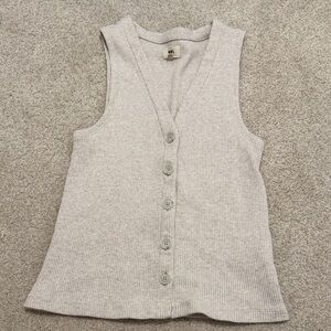 Madewell Ribbed Front Button Vest